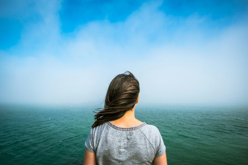 Woman looking out at what's ahead of her.